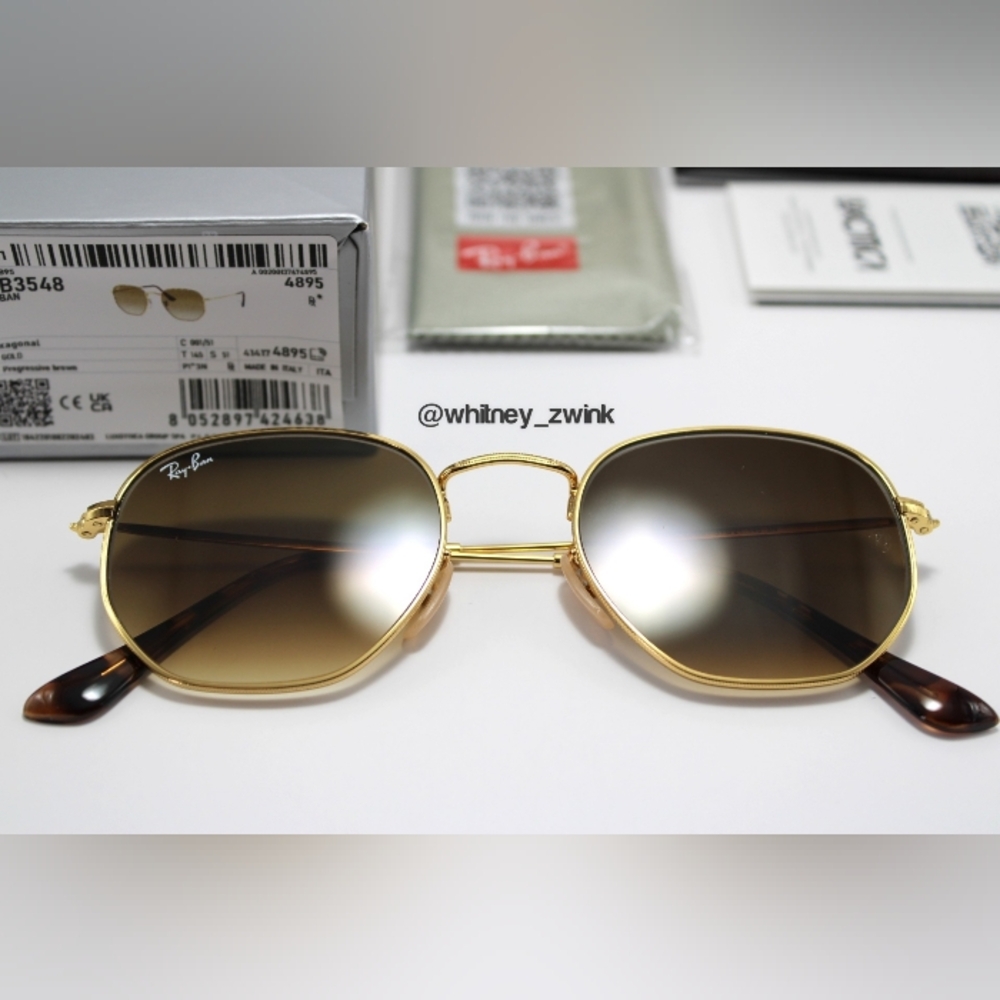 Model Display Ray-Ban Hexagonal Gradient Brown Rb… - image 4